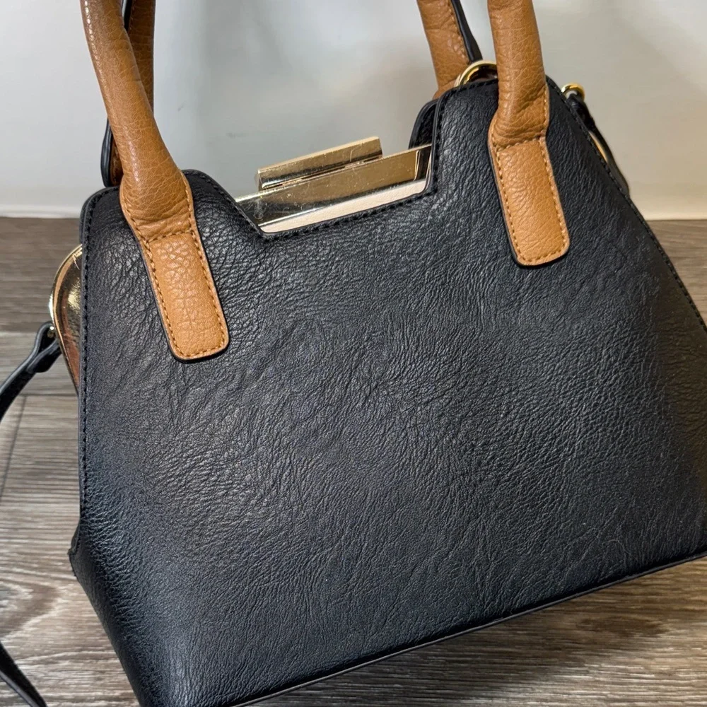 Done London Black and Tan Satchel